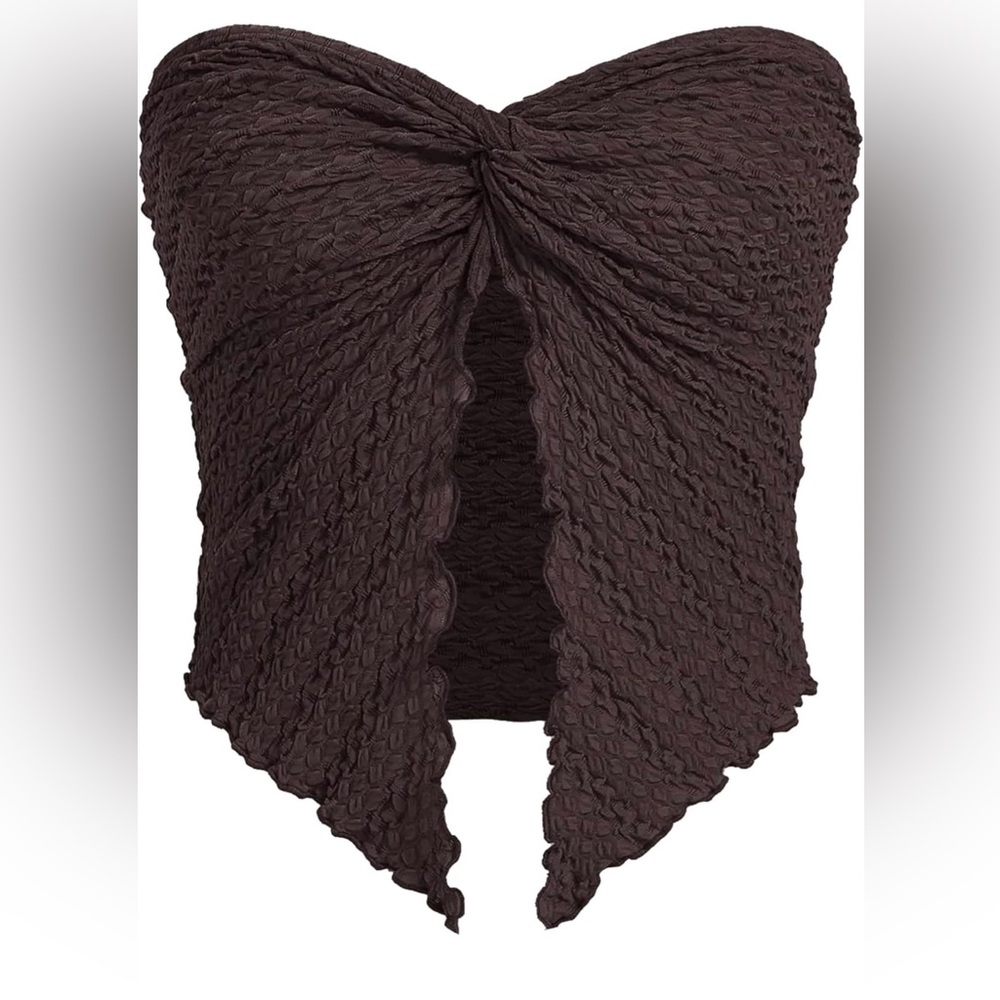 Brown Textured Top